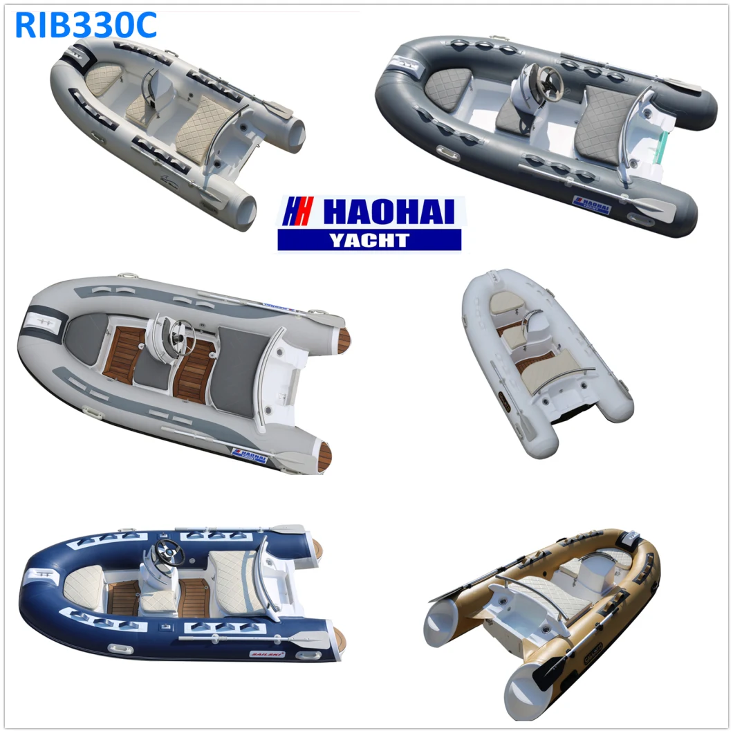 3.3m/10.8FT Inflatable Boat Hypalon Rib Boat Semi Rigid Inflatable Boat T Rib Boats Hard Bottom Inflatable Boats Inflatable Boat Rib Boat