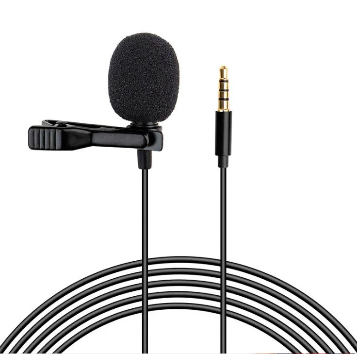 Mobile Lapel Collar Recording Lavalier Microphone for Phone with Cable