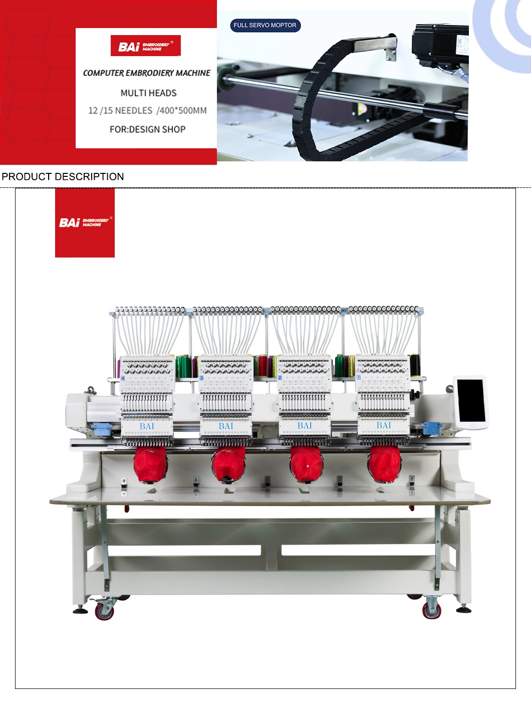 Bai Multifunctional Computerized Embroidery Machine with Intelligent Electronic Control Operation