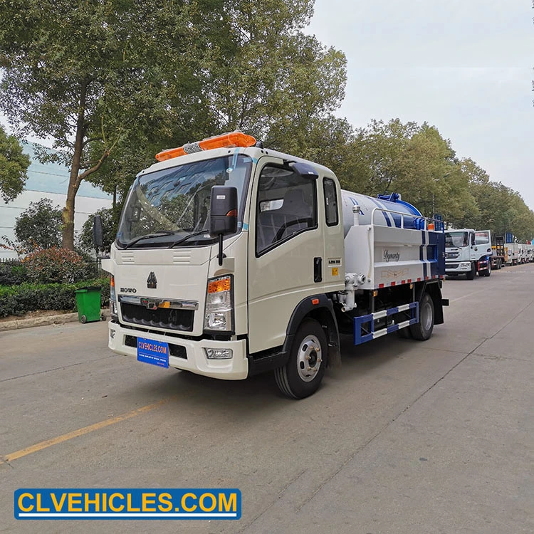 Sinotruk 4X2 Rhd 5000L 5cbm Sewer Cleaner and Suction Trucks Sewer Cleaning Truck
