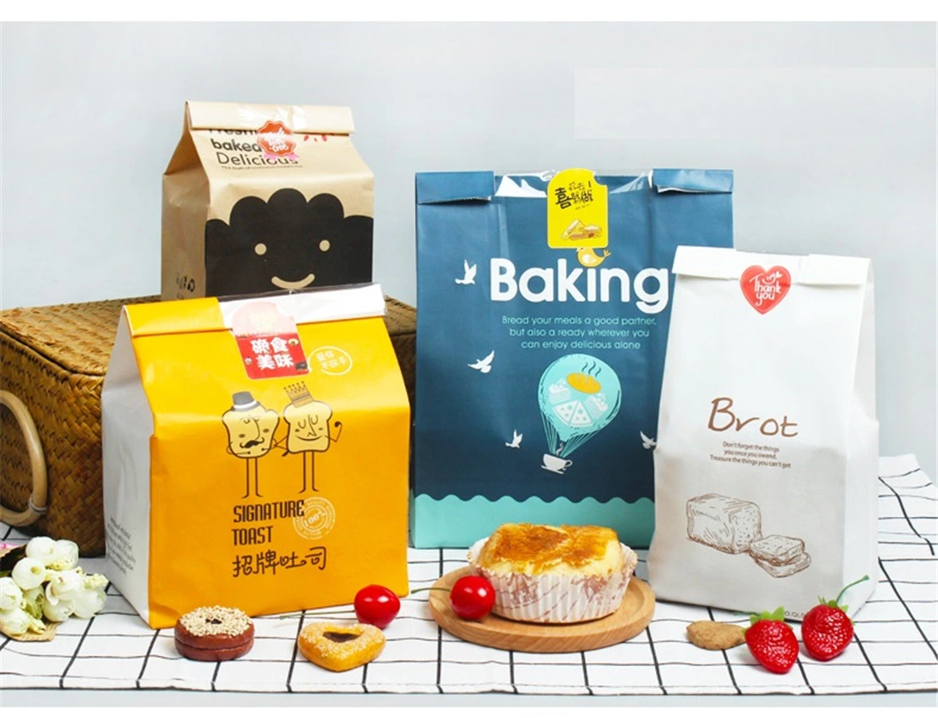 Full Automatic High Speed Flat V Bottom Bread Paper Bag Making Machinery with Printing Online
