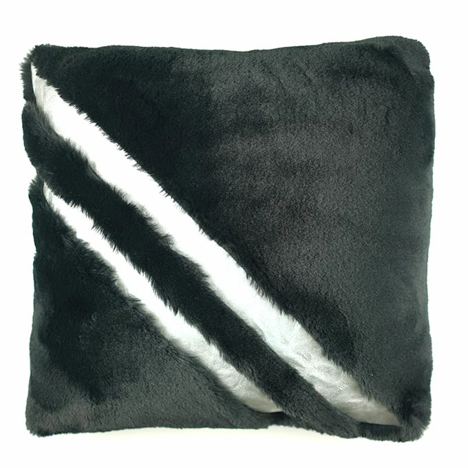 Artificial Fur Leather Modern Geometry 3D Triangle Cushion Pillow Cover