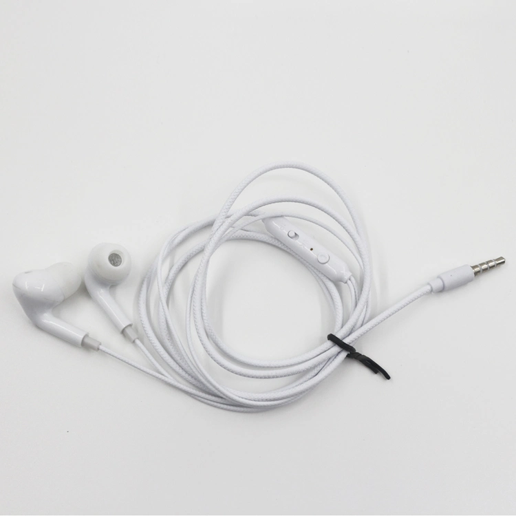 Good Quality Bass Sound Crack Wire Headphone Headset with Universal Mic Clip for Mobile Phone