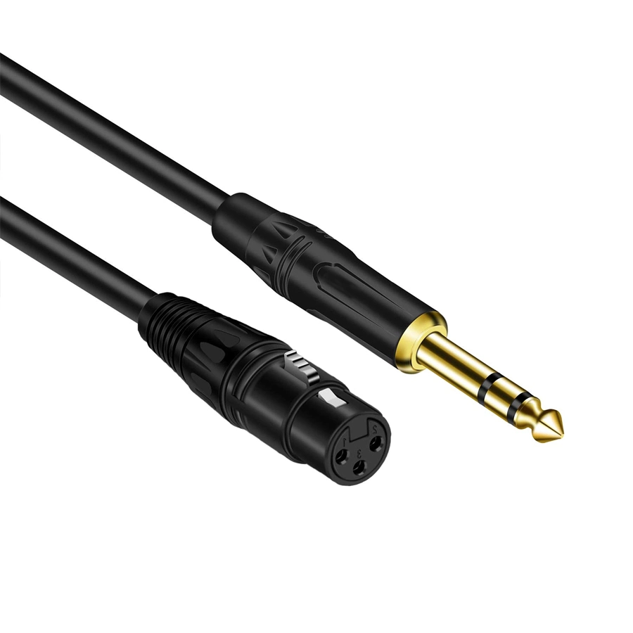 XLR Female Interconnect Cable to 6.35 mm Stereo (1/4 Inch TRS) - Microphone Cable