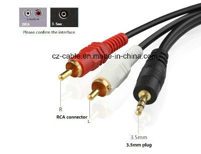 AV Cable, 3.5mm 4pole to 3RCA Cable Audio Cable/Video/Tvbox Cable