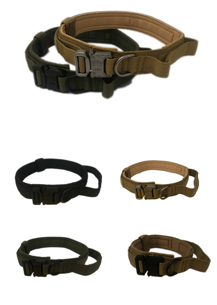 Adjustable Nylon Thick Military Dog Collar for Big Dog Accessories Collar Dog Collar Patterns