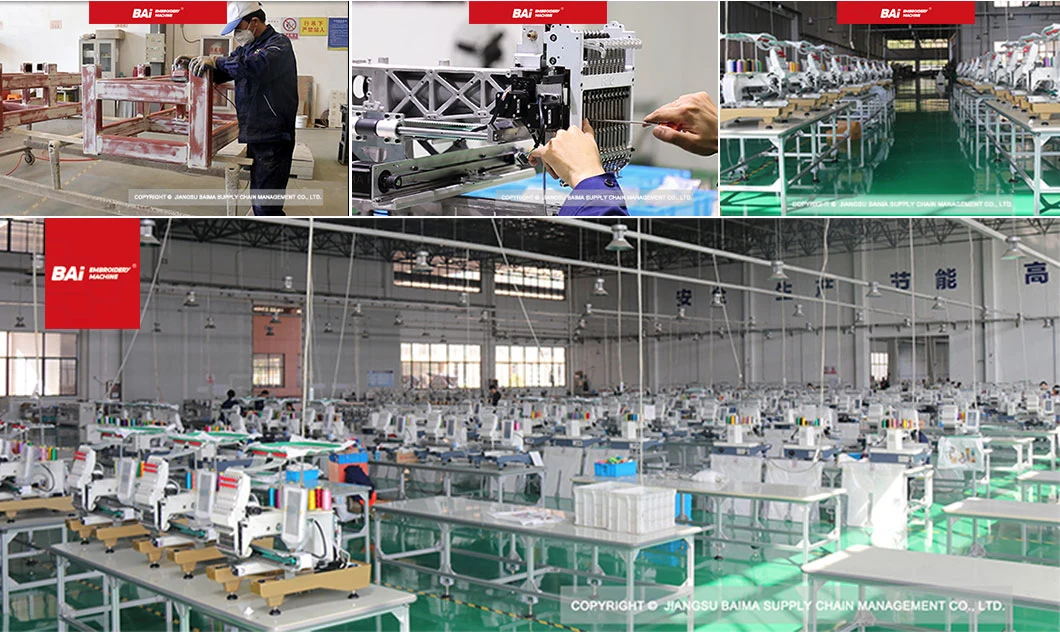 Bai Factory Price 400*500mm 12 Needles Embroidery Machine for Lace Collar Loop