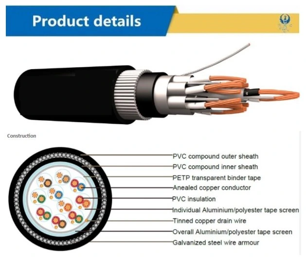 Aluminium/ Polyester Tape Shielded Swa Instrumentation Cable, Thermocouple Extension Cable