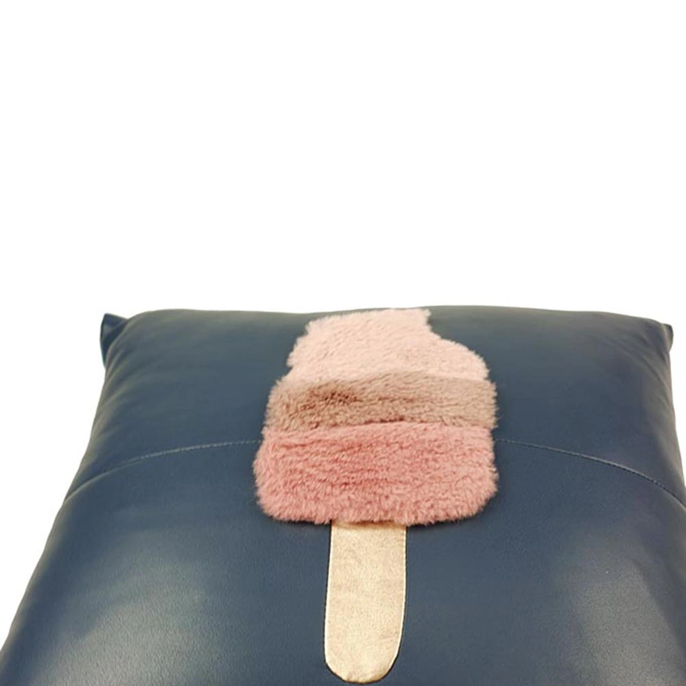 Artificial Fur Leather Ice Cream Design Cushion Cover Used for Bed/Sofa