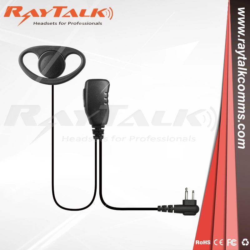 D Shape D Ring Ear Hook Earpiece Lapel Microphone for Motorola Radios