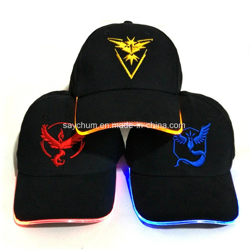 Custom Logo Baseball Cap Pocket Game Theme LED Optical Cap Pocket Monster Luminous Hat