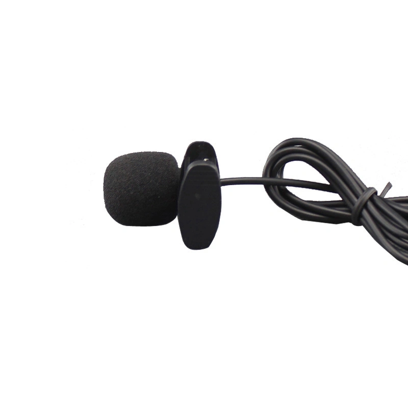 Omnidirectional Condenser Clip on Lavalier Lapel Microphone for Car Vehicle Stereo Radio GPS DVD Navigation