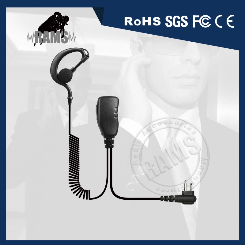 Two Wire Lapel Mic Ear Hook Ear Hanger Earphone Earpiece Headset Headphone for Icom Motorola Radios