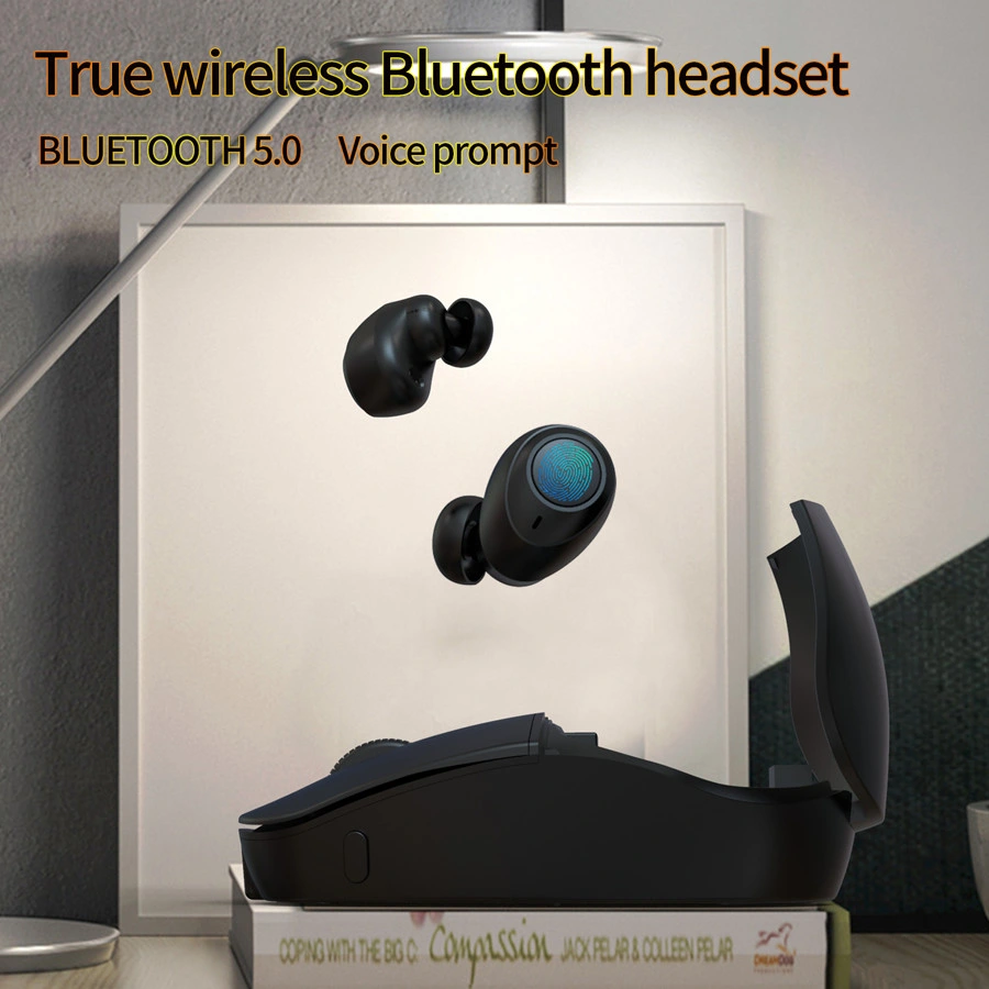 Handfree Tws Wireless Bluetooth Mouse Earphones Mobile Phone Microphone Headphone Multi Function Earbuds Headset China for iPhone12 Huawei etc Factory Supplier