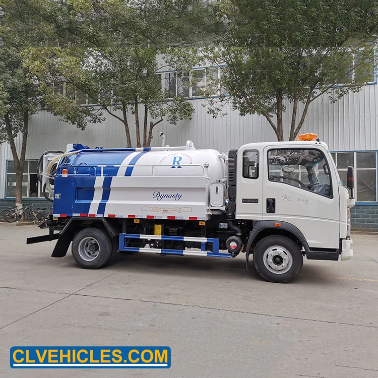 Sino HOWO 4X2 5000L Rhd Sewer Pumping Truck Sewer Flushing and Suction Truck for Sale