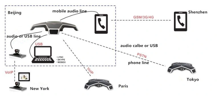 Phone Call Microphone Omni-Directional USB Microphone with 2 Expansion Microphones