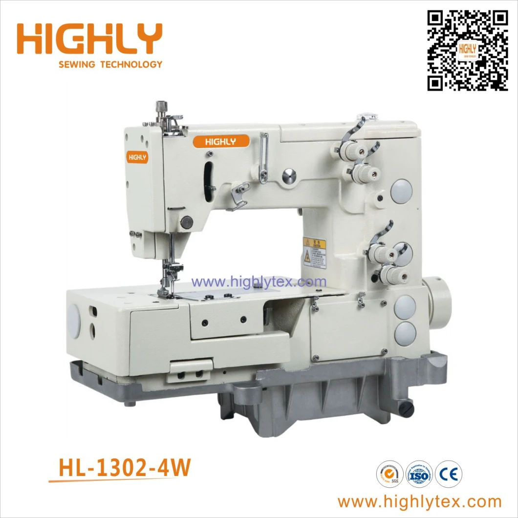 Hl-1302-4W/5W Single Double Needle Flatbed Chainstitch Picotting Sewing Machine