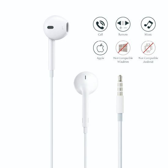 Original 3.5mm Wired in-Ear Earphones with Lightning Connector in-Line Control Microphone Headphone