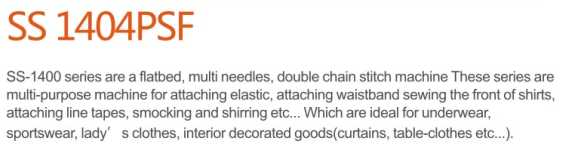 4 Needle Flat-Bed Chainstitch Sewing Machine