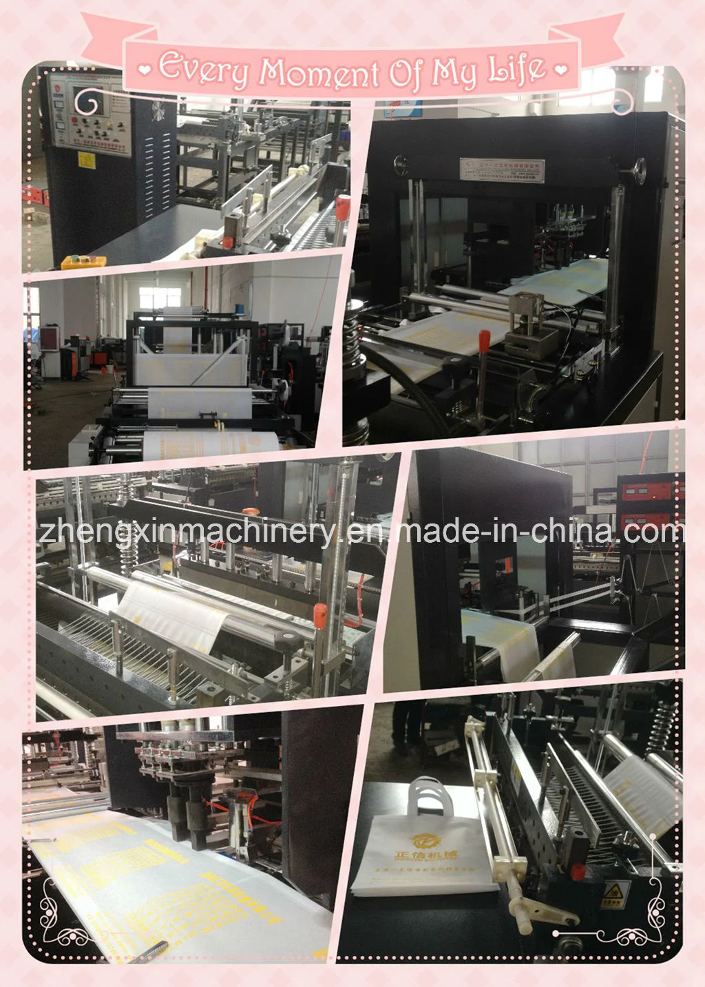 High Quality Flat Bag Making Machine with Handle Attaching Zxl-D700
