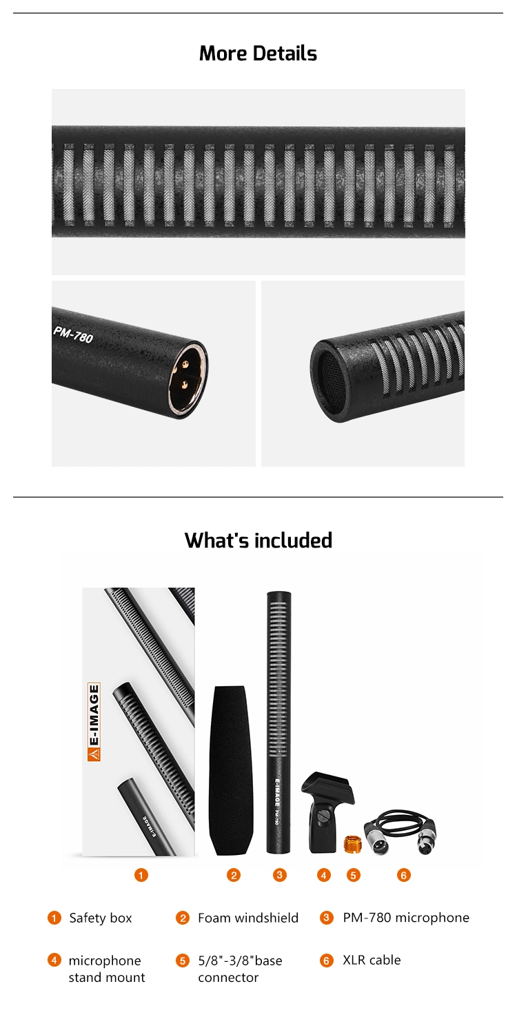 E-Image Professional Condenser Shotgun Microphone (PM-780)