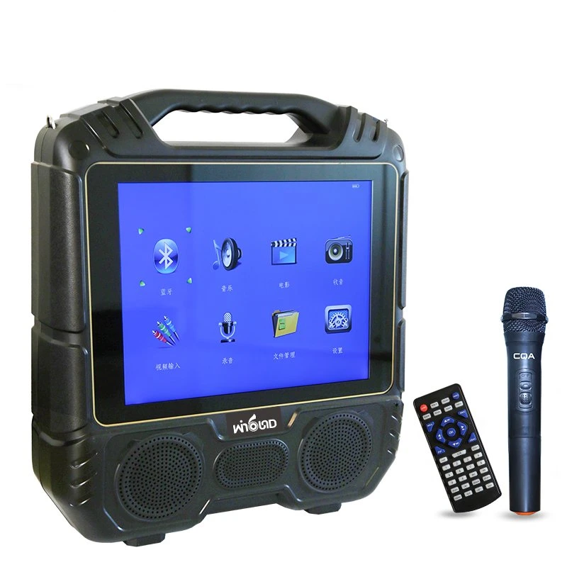 Multifunction Trolley Screen Speaker Portable with Wireless Microphone