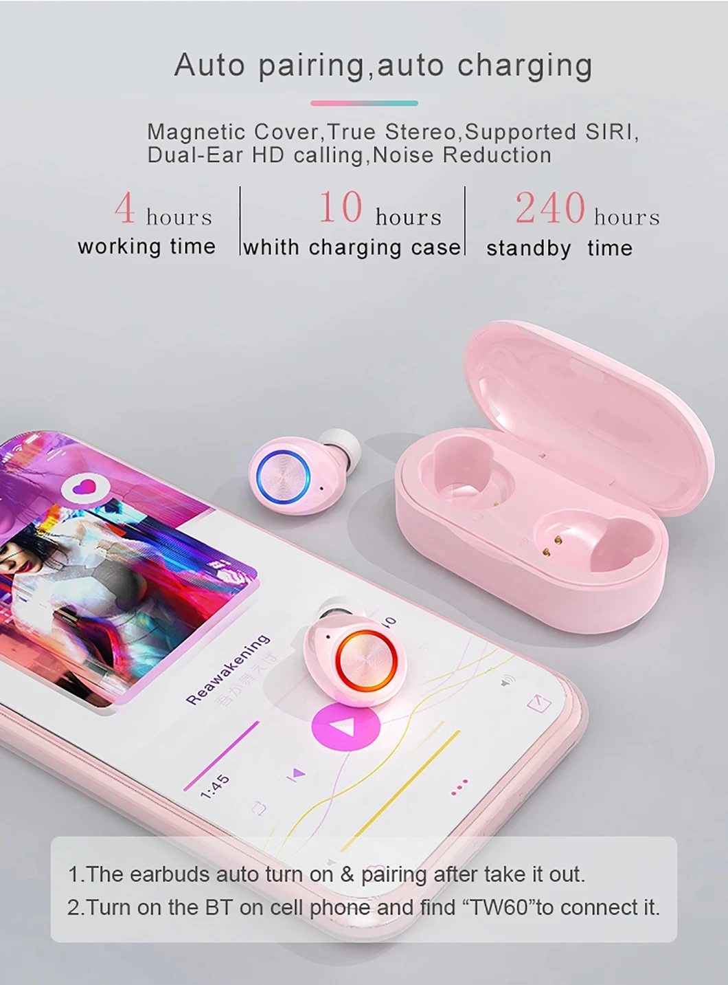 Mini Multi Color Wireless 5.0 Earbuds Mobile Phone Headphone Earphone Bluetooth Running Microphone