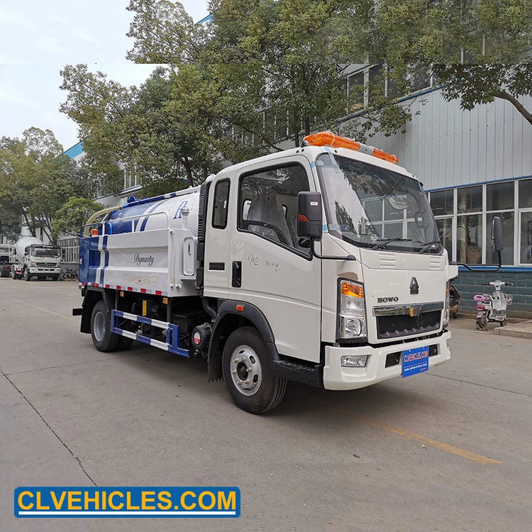 Sino HOWO 4X2 5000L Rhd Sewer Pumping Truck Sewer Flushing and Suction Truck for Sale