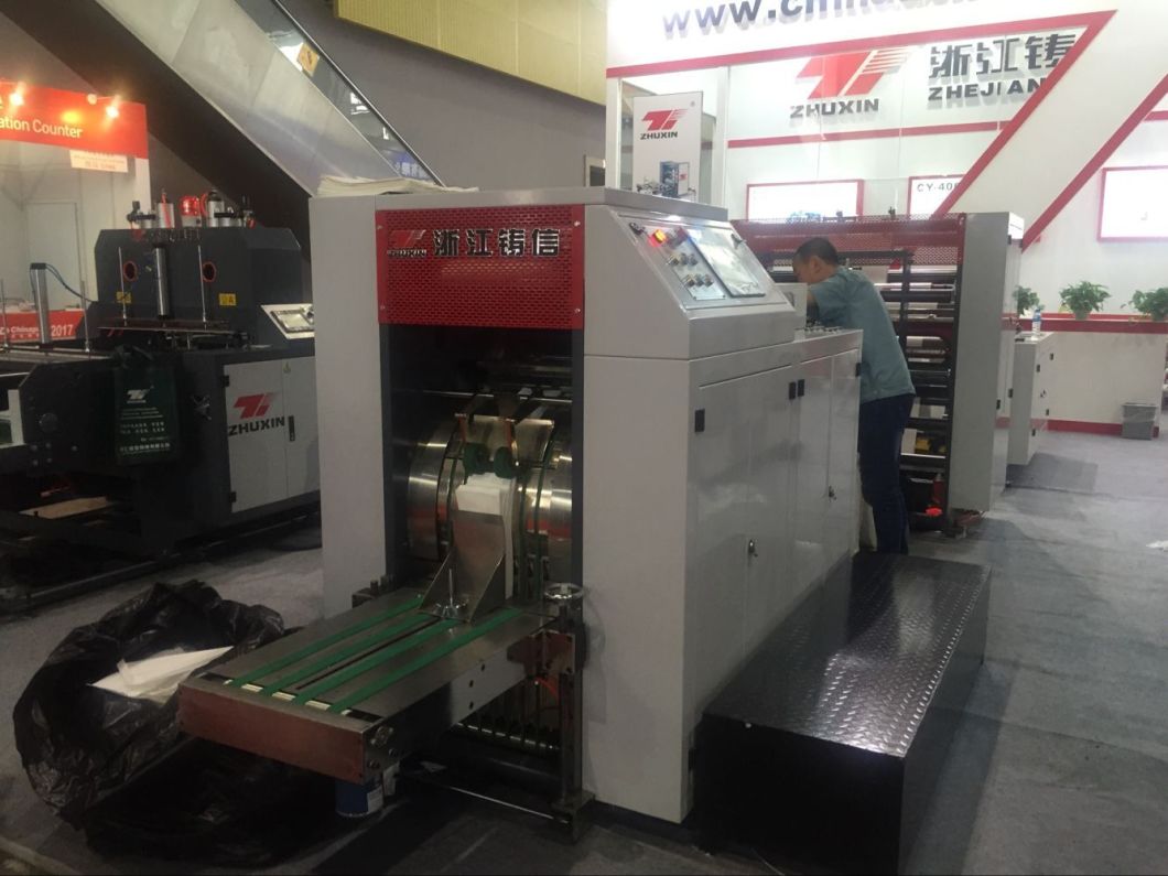 Automatic High Speed Flat Bottom/V Bottom Kraft Paper Bag Machine with Printing Online