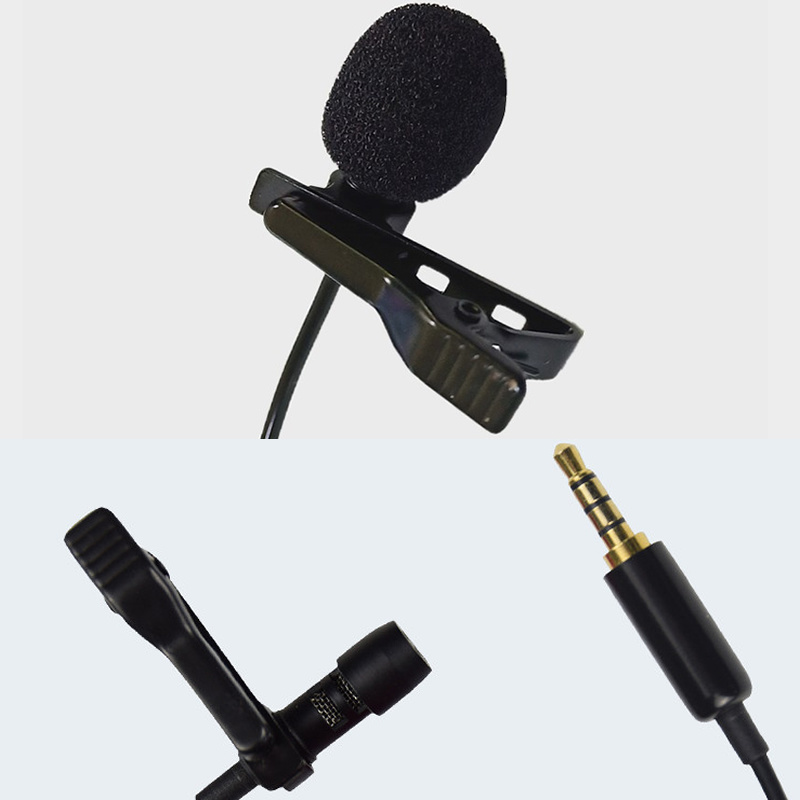 3.5mm Plug Lavalier Mic Record Microphone Clip Live Mic