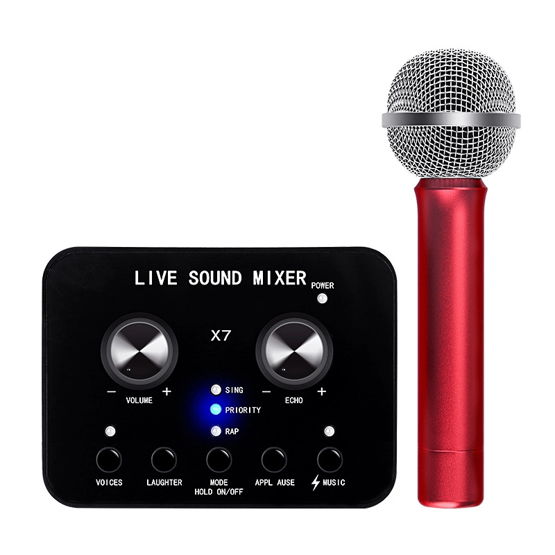Wholesale Price Professional X7 Sound Card and Microphone Mobile Phone External Sound Card for Live Stream