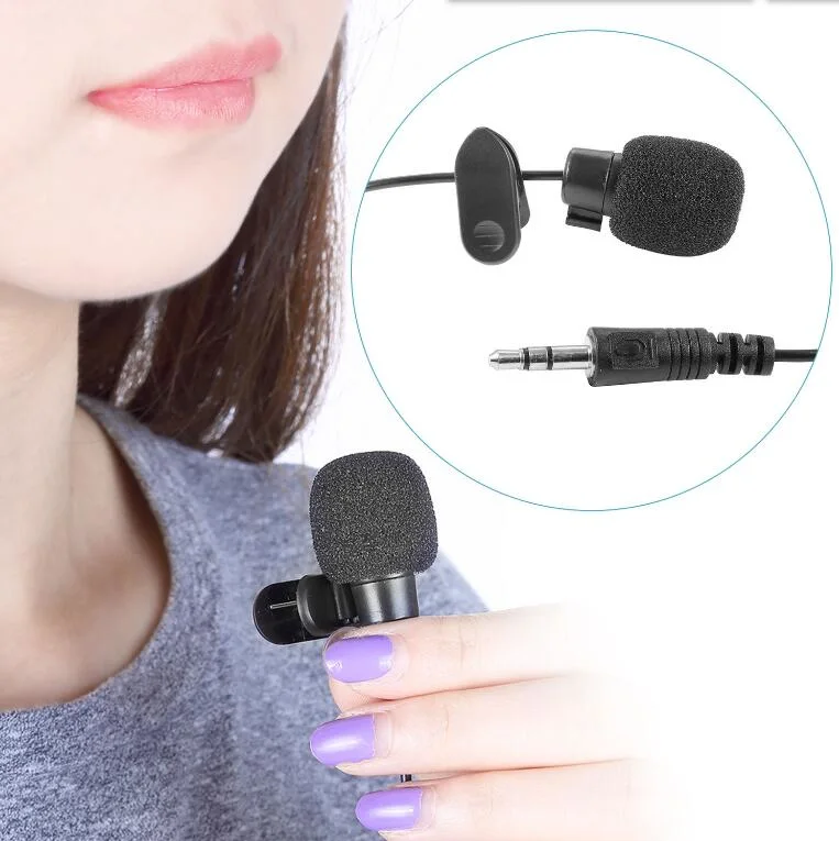 3.5mm Hands-Free Clip on Mini Lapel Microphone Mic for Computer PC