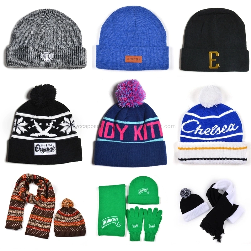 Custom Winter Snow Warm Rib Knit Slouchy Beanie Hat,