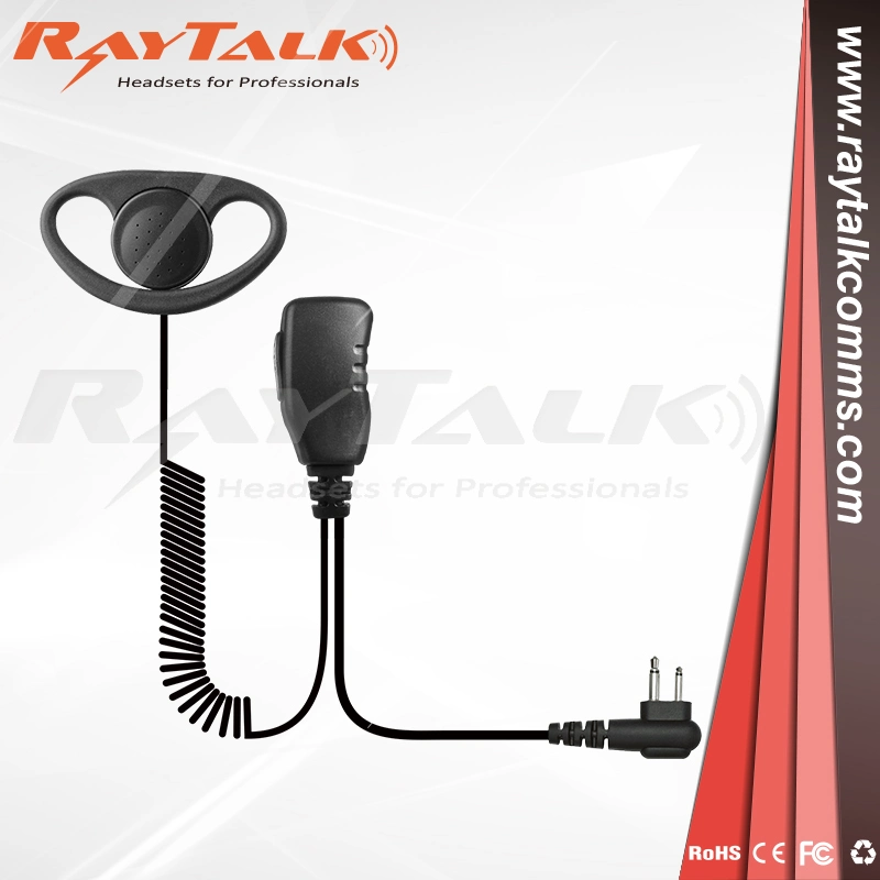 D Shape D Ring Ear Hook Earpiece Lapel Microphone for Motorola Radios