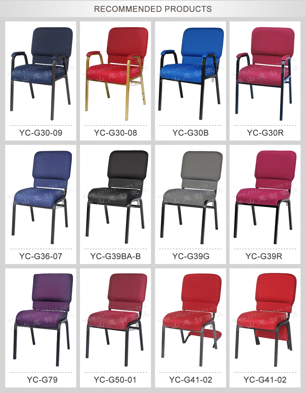 Yc-G79 Wholesale Purple Interlocking and Back Pocket Church Chairs for Sale