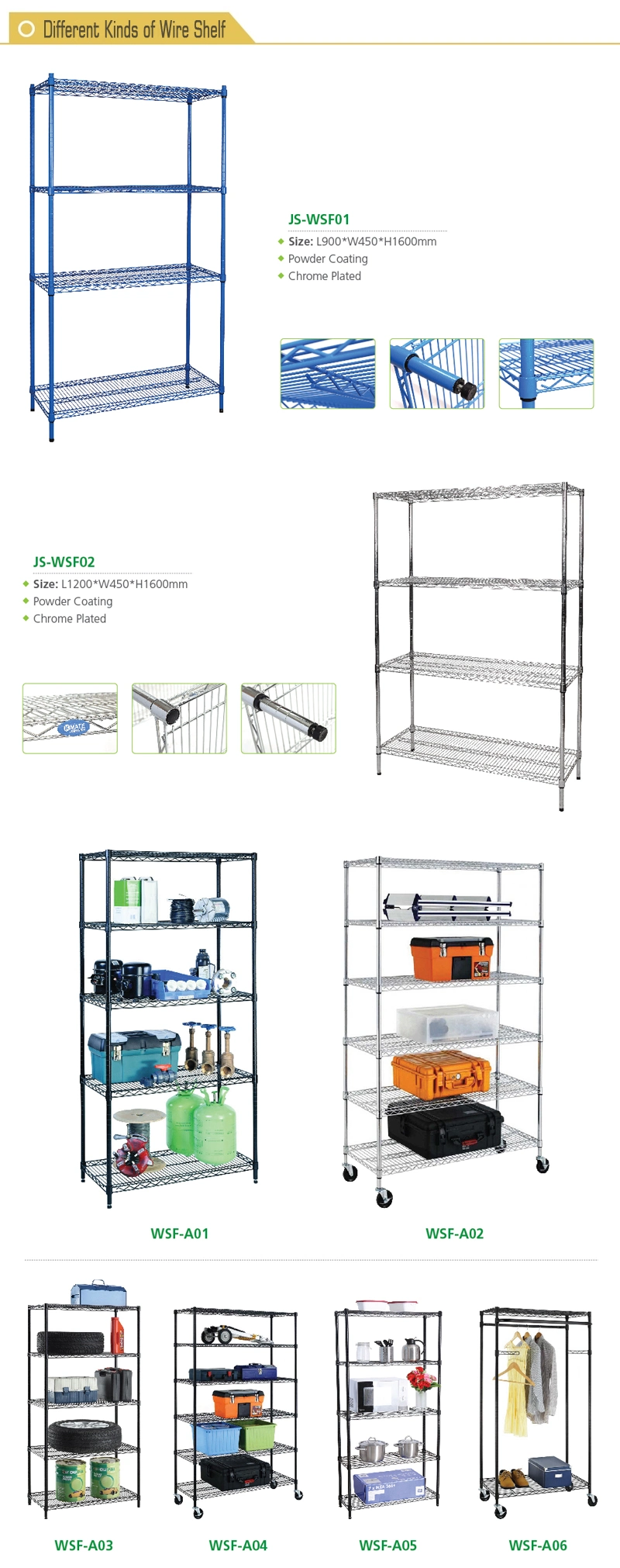 NSF & ISO Approved Metal Wire Grocery display Racks