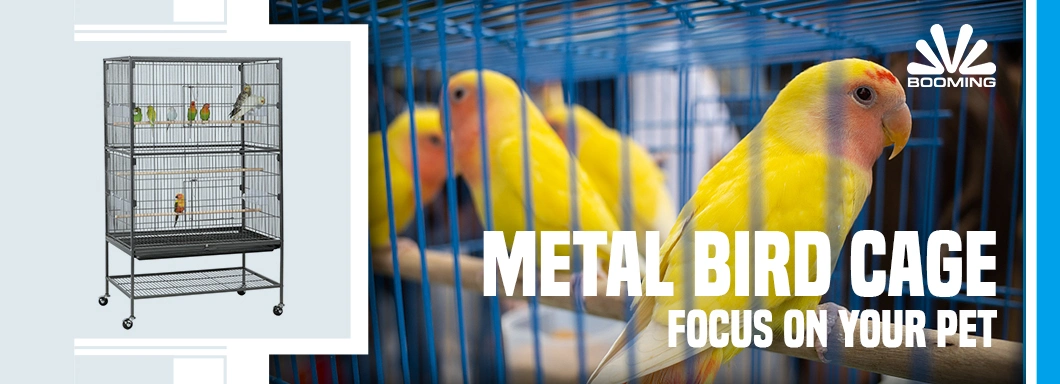 Big Metal Bird Cage, Parrot Cage, Aviary Cage, Breeding Cage, Bird Cage with Wheels