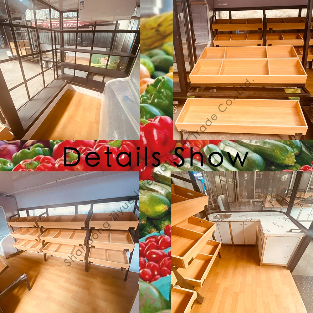 Multi Layer Shelf and Roll Outside Shelf Fresh Fruits Cart Traielr From China