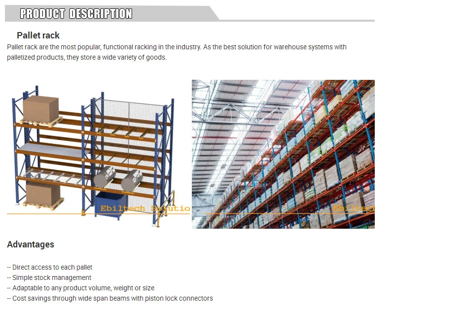 Industrial Manufacturer Heavy Duty Warehouse Storage Shelves Pallet Rack