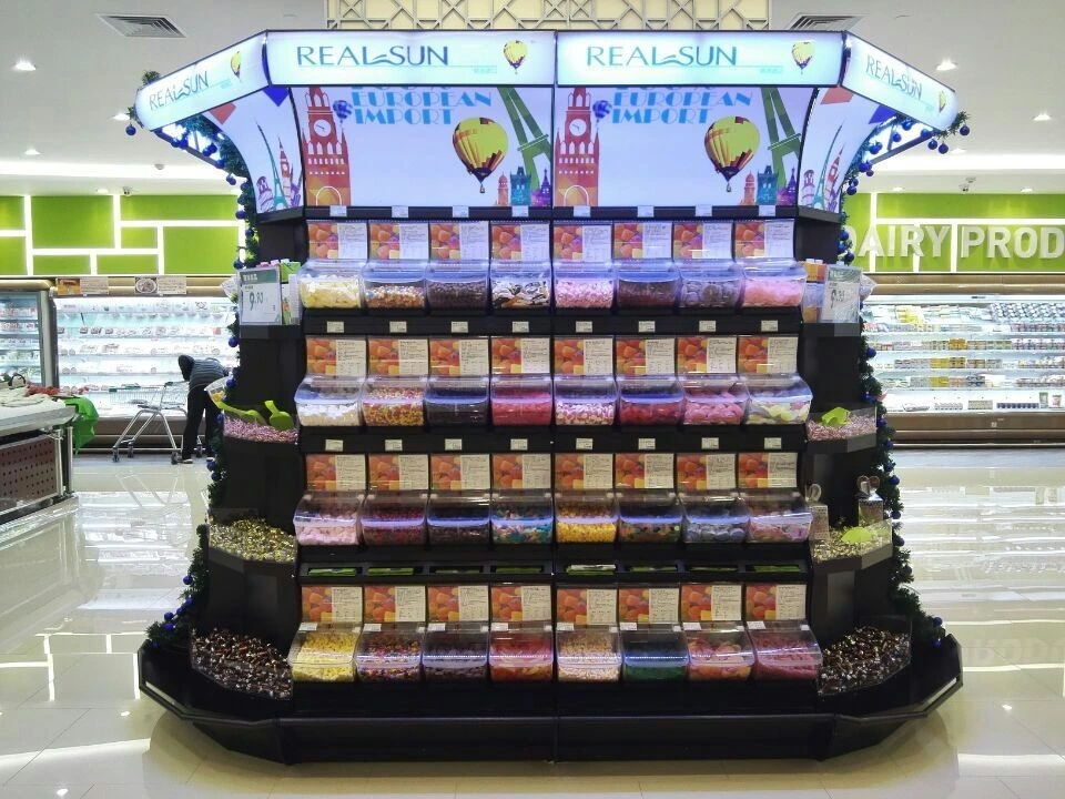 Grocery Store Bulk Food Display Racks Candy Shelf