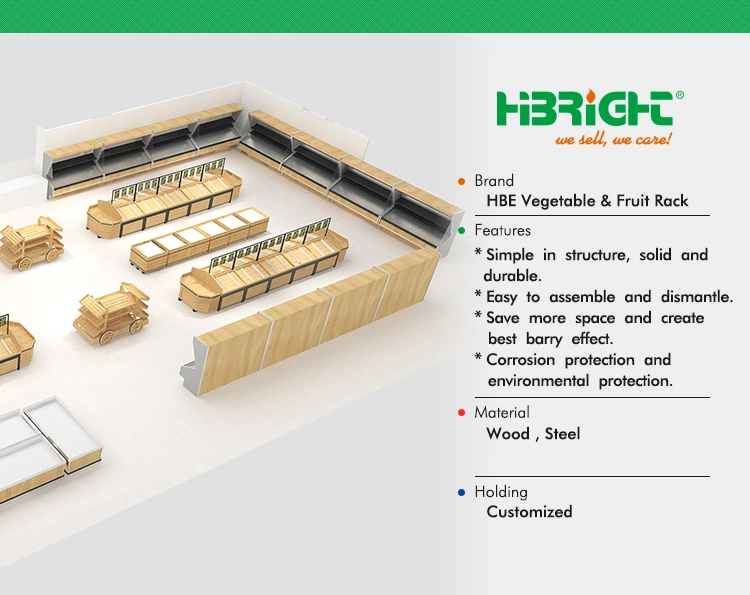 Stainless Steel Double Sided Supermarket Vegetable Display Shelf