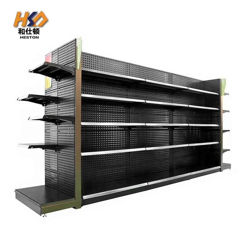Double-Side Supermarket Shelf Wholesale Shop Equipment New Design Gondola Rack