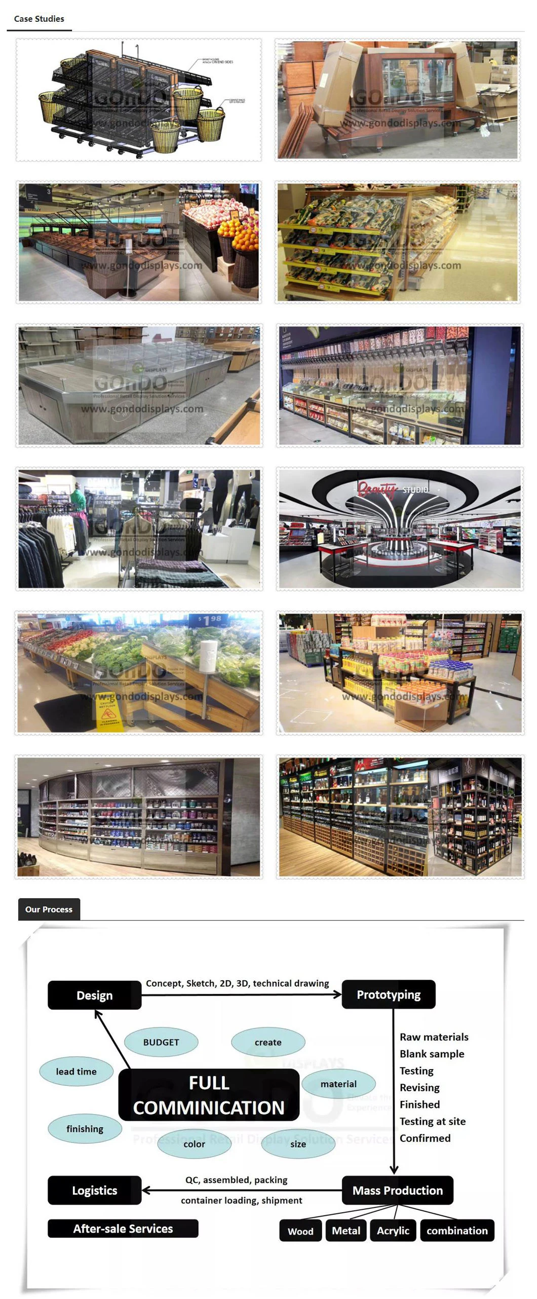 3-Sides Supermarket Vegetable Fruit Display Shelf with Wheels W180xd77xh127cm
