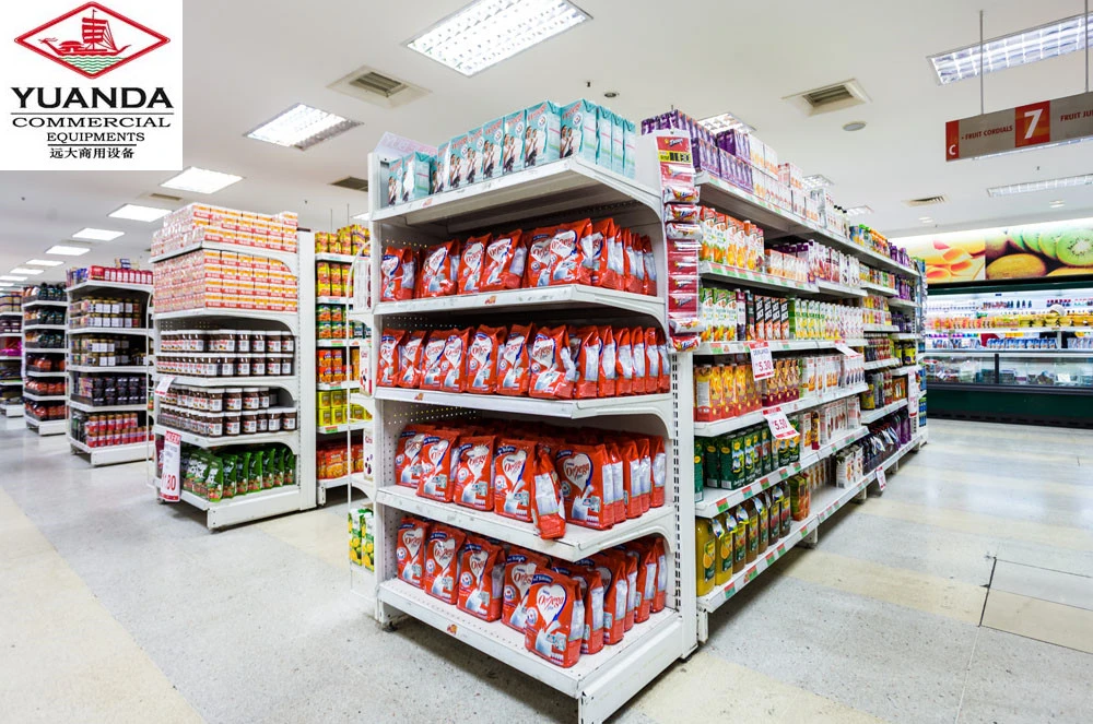 Supermarket Shelf, Gondola Shelf, Double Sides Shelf with Flat Backboard