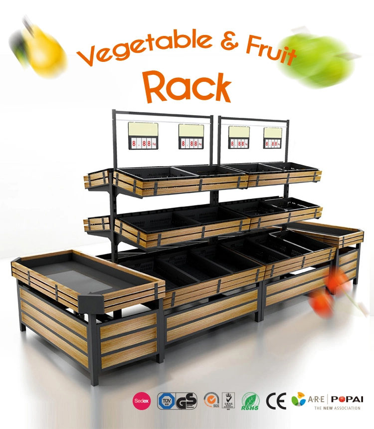 Supermarket Equipments Vegetables and Fruits Display Shelf