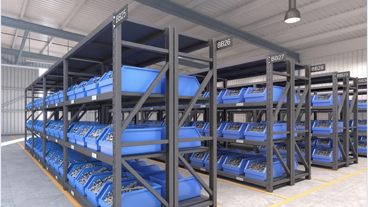 Blue Metal Adjustable Boltless 4 Shelf Warehouse Shelving Unit Garage Storage Rack