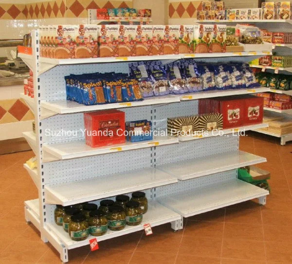 Wholesale Punch Holes Back Metal Gondola Supermarket Shelves Display Racks