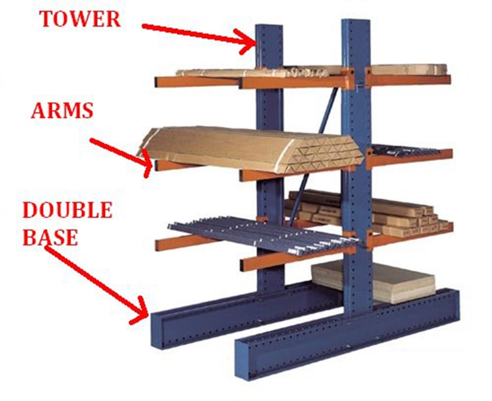 Customized Steel Manufacture Warehouse Metal Heavy Duty Shelves Cantilever Racking for Rebar Storage