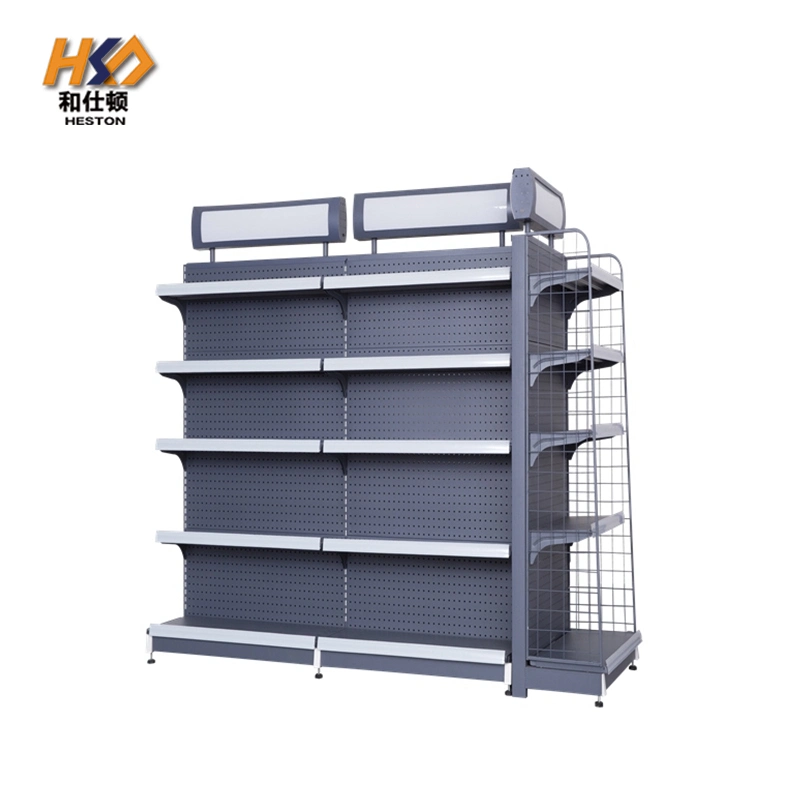 Stainless Steel Storage Supermarket Metal Gondola Display Rack Shelves