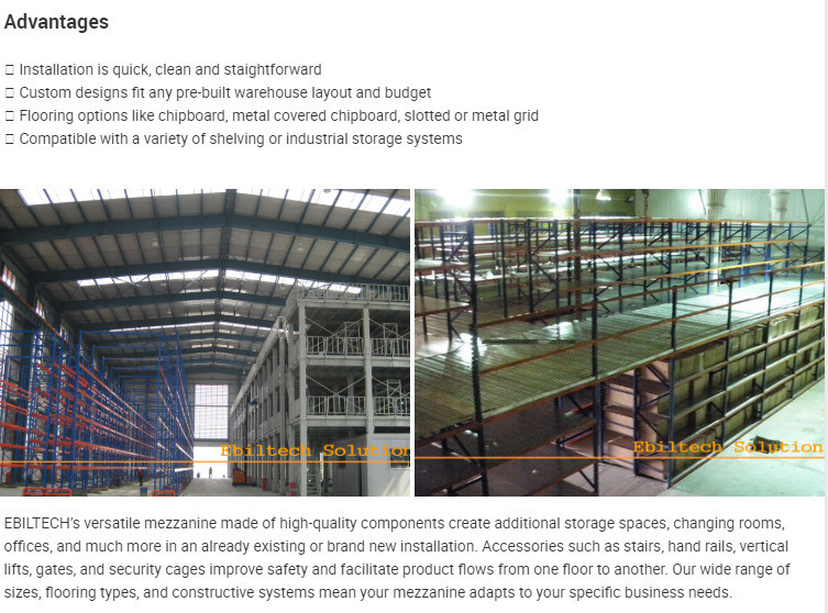 Warehouse Storage Rack Steel Platform Mezzanine Rack